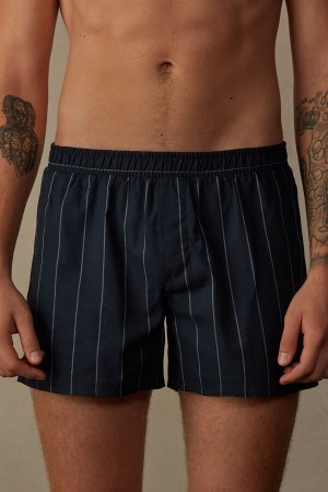 Blue Intimissimi Print Detailed Boxers | PCAQX83406